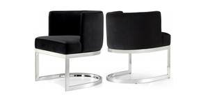Gianna Black & Chrome Velvet Dining Chairs (Set of 2) by Meridian Furniture