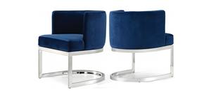 Gianna Navy Blue & Chrome Velvet Dining Chairs (Set of 2) by Meridian Furniture