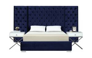 Grande Navy Blue Velvet Bed by Meridian Furniture