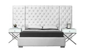 Grande White Velvet Bed by Meridian Furniture