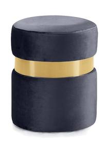 Hailey Grey & Gold Velvet Ottoman Stool by Meridian Furniture