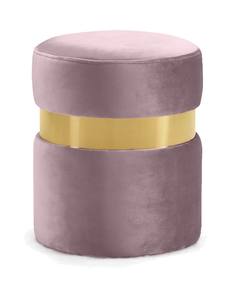 Hailey Pink Velvet Ottoman Stool by Meridian Furniture