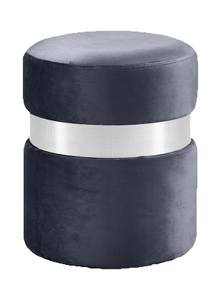 Hailey Grey Velvet Ottoman Stool by Meridian Furniture