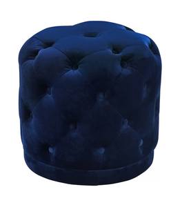 Harper Navy Blue Velvet Ottoman Stool by Meridian Furniture