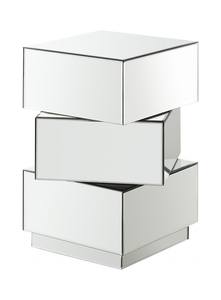 Haven White Mirror Stack End Table by Meridian Furniture