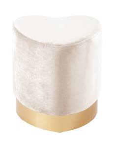 Heart Cream Velvet Ottoman Stool by Meridian Furniture