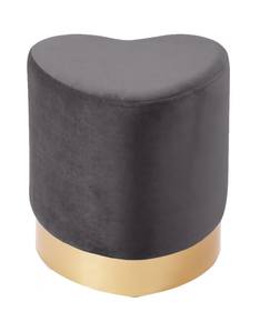 Heart Grey Velvet Ottoman Stool by Meridian Furniture