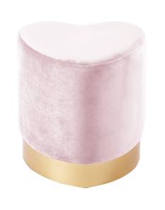 Heart Pink Velvet Ottoman Stool by Meridian Furniture