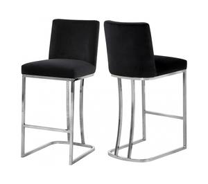 Heidi Black Velvet Counter Stool (Set of 2) by Meridian Furniture