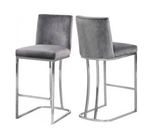 Heidi Grey Velvet Counter Stool (Set of 2) by Meridian Furniture