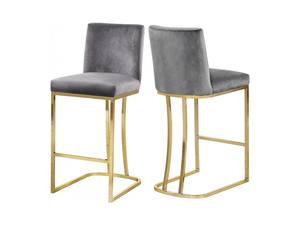 Heidi Grey & Gold Velvet Counter Stool (Set of 2) by Meridian Furniture