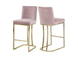 Heidi Pink Velvet Counter Stool (Set of 2) by Meridian Furniture