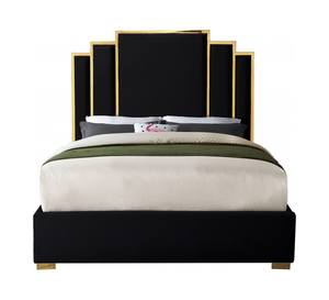 Hugo Black Velvet Bed by Meridian Furniture