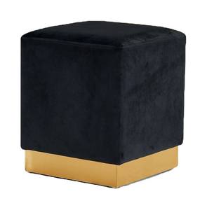 Jax Black & Gold Velvet Ottoman Stool by Meridian Furniture