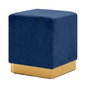 Jax Navy Blue & Gold Velvet Ottoman Stool by Meridian Furniture