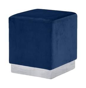 Jax Navy Blue & Chrome Velvet Ottoman Stool by Meridian Furniture