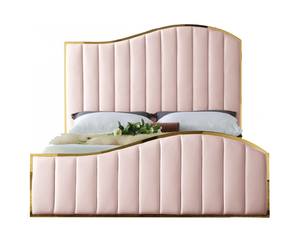 Jolie Pink Velvet Bed by Meridian Furniture