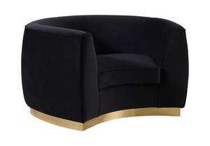 Julian Black & Gold Velvet Chair by Meridian Furniture