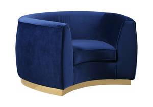 Julian Navy Blue & Gold Velvet Chair by Meridian Furniture