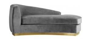 Julian Grey & Gold Velvet Chaise by Meridian Furniture