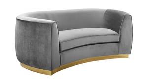 Julian Grey & Gold Velvet Loveseat by Meridian Furniture