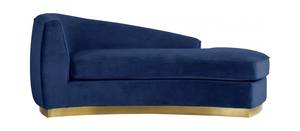 Julian Navy Blue & Gold Velvet Chaise by Meridian Furniture
