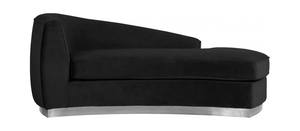 Julian Black & Chrome Velvet Chaise Lounge by Meridian Furniture