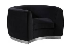 Julian Black & Chrome Velvet Chair by Meridian Furniture