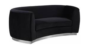 Julian Black & Chrome Velvet Loveseat by Meridian Furniture