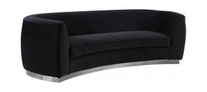 Julian Black & Chrome Velvet Sofa by Meridian Furniture