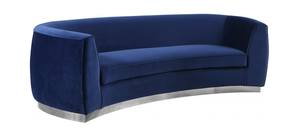 Julian Navy Blue & Chrome Velvet Sofa by Meridian Furniture