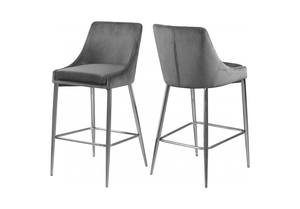 Karina Grey Velvet Counter Stool (Set of 2) by Meridian Furniture