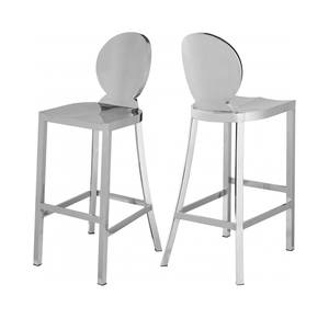 Maddox Chrome Stainless Steel Bar Stool (Set of 2) by Meridian Furniture