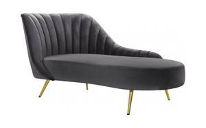 Margo Grey Velvet Chaise Lounge by Meridian Furniture