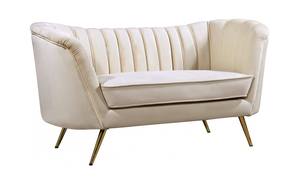 Margo Cream Velvet Loveseat by Meridian Furniture