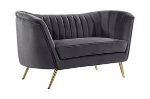 Margo Grey Velvet Loveseat by Meridian Furniture