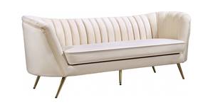 Margo Cream Velvet Sofa by Meridian Furniture