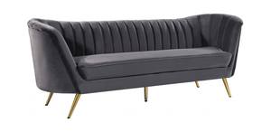 Margo Grey Velvet Sofa by Meridian Furniture
