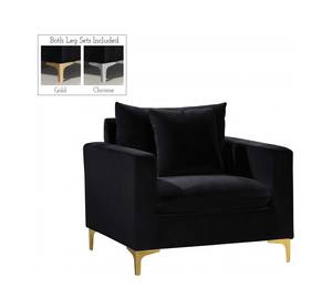 Naomi Black Velvet Chair by Meridian Furniture