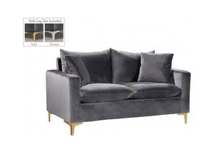 Naomi Grey Velvet Loveseat by Meridian Furniture