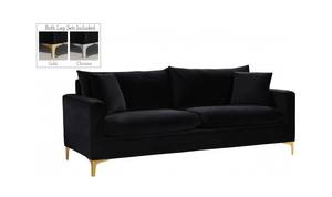 Naomi Black Velvet Sofa by Meridian Furniture