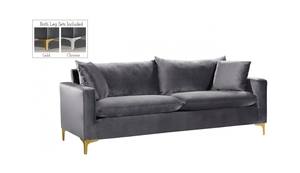 Naomi Grey Velvet Sofa by Meridian Furniture