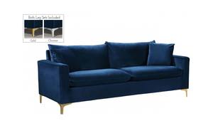 Naomi Navy Blue Velvet Sofa by Meridian Furniture
