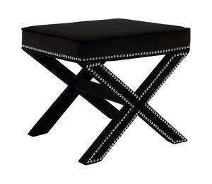 Nixon Black Velvet Ottoman Bench by Meridian Furniture