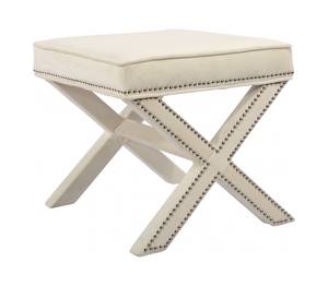 Nixon Cream Velvet Ottoman Bench by Meridian Furniture