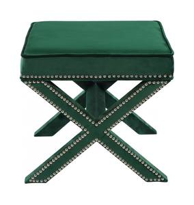 Nixon Green Velvet Ottoman Bench by Meridian Furniture