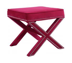 Nixon Pink Velvet Ottoman Bench by Meridian Furniture