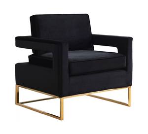 Noah Black & Gold Velvet Accent Chair by Meridian Furniture
