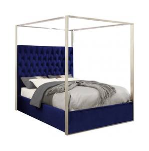 Porter Navy Blue Velvet Bed by Meridian Furniture