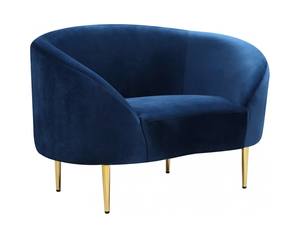 Ritz Navy Blue Velvet Chair by Meridian Furniture